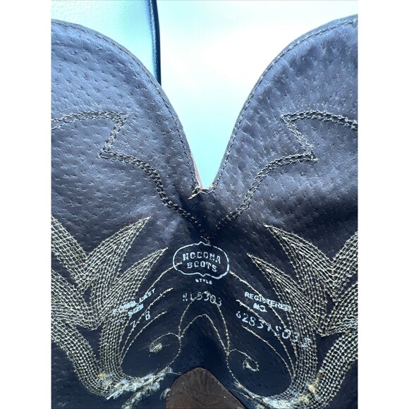 Nocona Ladies Western Boot Tan Westlin Calf Foot And Narrow Snip Toe Size 7 - Picture 11 of 13